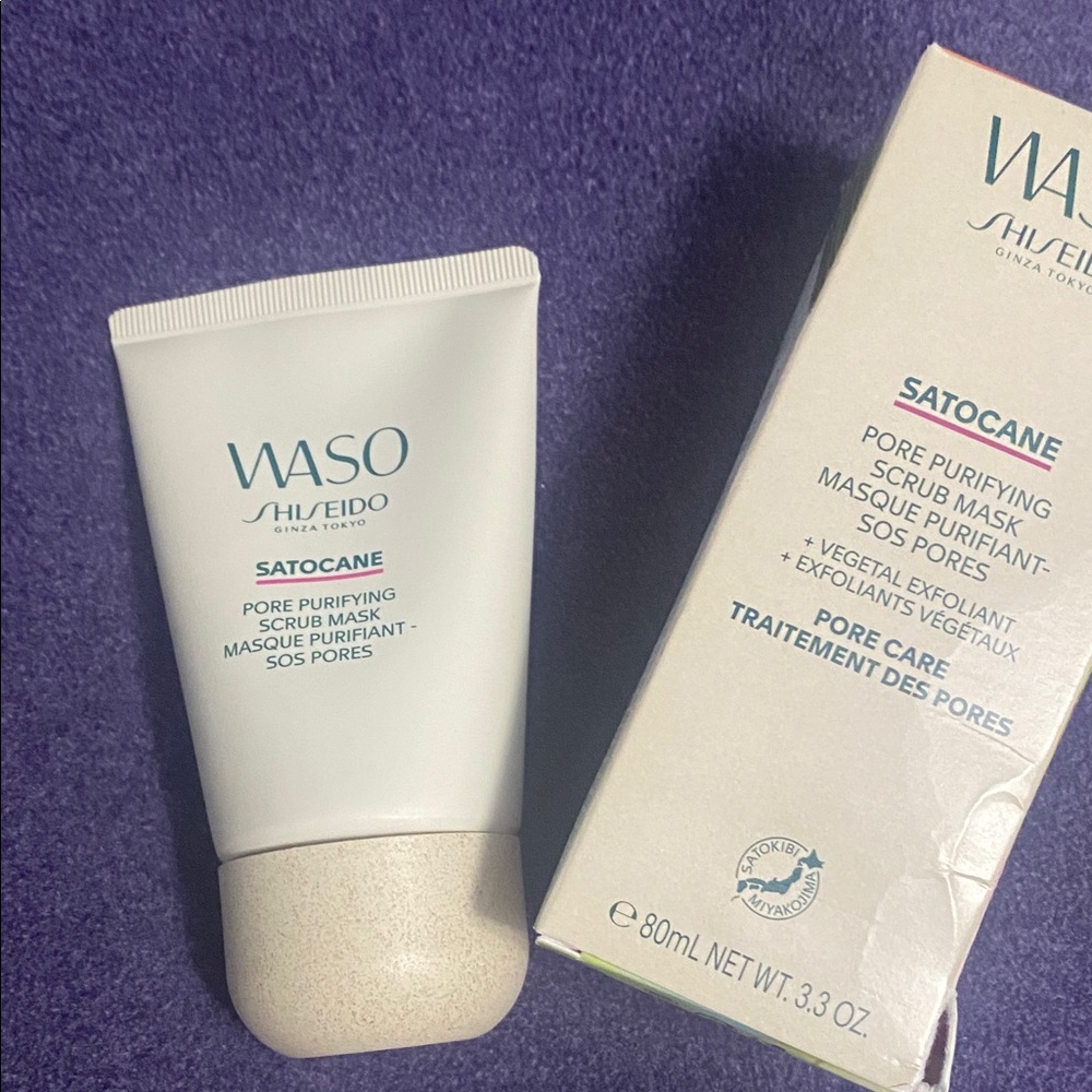 Shiseido WASO Satocane Pore Scrub Mask - White and Creamj-brand new